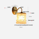 Axyaa Nordic LED Wall Light with Pull Chain Switch, Crystal Glass Copper Lamp
