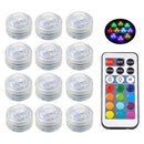 Axyaa Submersible RGB Tea Lights with Remote for Vase Pool Waterproof Lighting