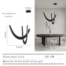 Axyaa Wood LED Pendant Light Luxury Chandelier for Living Room