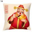 Axyaa Chinese New Year Printed Cushion Cover for Bed and Sofa