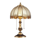 Axyaa Luxury Glass Copper LED Table Lamp for Home Living Room