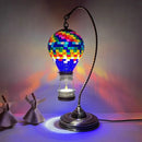 Axyaa Hot Air Balloon Glass Table Lamp - Handcrafted Mosaic Bed Night Light