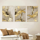 Axyaa Beige Golden Marble Abstract Wall Art Posters Luxury Canvas Print