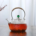 Axyaa 700ml Glass Tea Pot with Metal Handle - Heat Resistant for Electric Ceramic Stove