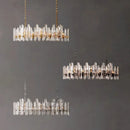 Axyaa Crystal Brass Chandelier with E14 LED Dimming for Living Room