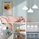 Axyaa Nordic Wood Aluminum Pendant Lights E27 Hanging Lamps