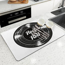 Axyaa Black Drying Mat: Non-Slip Absorbent Kitchen Counter Mat for Tableware