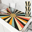 Axyaa Geometric Solar Kitchen Drying Mat - Quick Dry Dish Draining Mat
