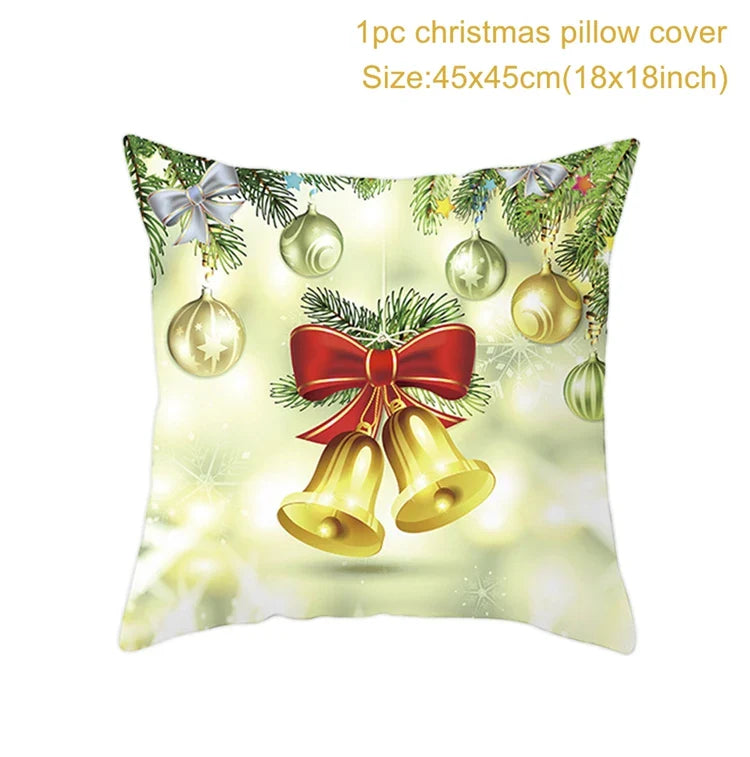Axyaa Christmas Cushion Cover 2022: Merry Decorations, Navidad, Noel, Xmas Gifts, Happy New Year 2023