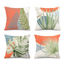 Tropical Leaf Geometric Pattern Cushion Cover - Axyaa Decor for Sofa, Bedroom, Car