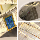 Axyaa Crystal Stair Chandelier - Modern LED Ceiling Hanging Light
