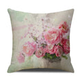 Axyaa Pastoral Floral Cushion Cover: Elegant Linen Home Decor for Sofa, Square Flower Pillow