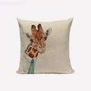 Axyaa Cute Animal Linen Cushion Cover 45*45cm for Child Sofa Home deco