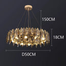 Axyaa Crystal LED Hanging Chandelier for Elegant Home Decor Lighting