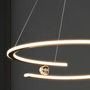 Axyaa Modern Gold Ring LED Pendant Lights Chandelier for Living, Dining, Bedroom