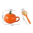 Axyaa Ceramic Pumpkin Thermos Cup with Lid - Halloween Gift Mug