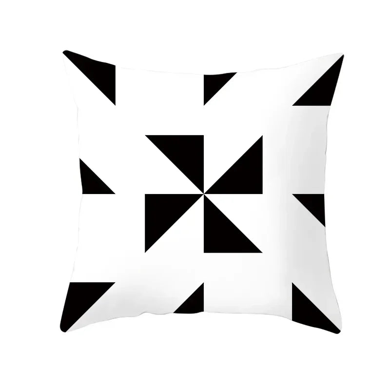 Axyaa Plaid Geometric Wave Stripe Checkerboard Print Throw Pillow Case