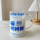 Axyaa 1000ml Glass Cups with Lid & Straw, Cute Coffee Mugs, Big Drinkware