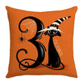 Axyaa Halloween Linen Pillowcase Set, Ghost & Witch Print Throw Pillow Cover