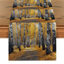 Axyaa Autumn Forest Table Runner - Home Dining Decor for Indoors & Outdoors