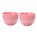 Axyaa Pink Vertical Grain Bowl Set - Pack of 8