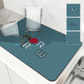 Axyaa Dino Text Kitchen Drying Mat - Quick Draining Pad for Bathroom & Faucet