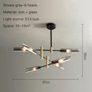 Axyaa Sputnik Glass & Iron Chandelier: Elegant Nordic E14 Lighting for Dining, Bedroom & Kitchen