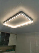 Axyaa Minimalist Square Black LED Ceiling Light with Remote Dimming