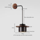 Axyaa Wood Stone LED Wall Light with Pull Switch, Adjustable Wire, Black Travertine