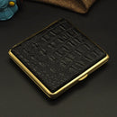 Axya Stylish Leather Cigarette Case with Copper Clip, Gift Box - Holds 18-20 Cigarettes