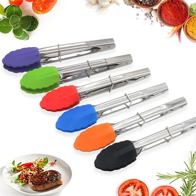 Axyaa Silicone Head Food Tongs with Stainless Steel Handle