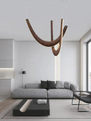 Axyaa Wood LED Pendant Light Luxury Chandelier for Living Room