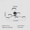 Axyaa Black Circles LED Chandelier with Remote Control for Living Room and Bedroom