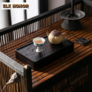 Axyaa Hand Carved White Ash Wood Tea Tray Zen Tea Plate Teaware Gift