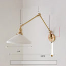 Axyaa Ceramic Copper LED Wall Lamp with Adjustable Long Arm Swing