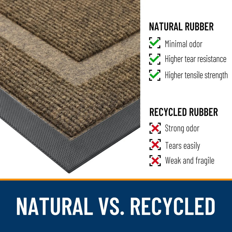 Axyaa Rubber Indoor Outdoor Entryway Mat Easy Clean Low Profile Fade Resistant Mats