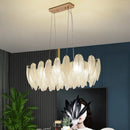 Axya Feather Glass Gold Pendant Light for Home Decor and Lighting