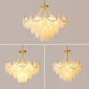 Axyaa Luxury Crystal Leaf Chandelier | Modern LED Light for Living Room & Kitchen