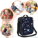 Axyaa Space Planet Insulated Lunch Box Galaxy Cooler Tote Large Lunch Bag with Shoulder Strap
