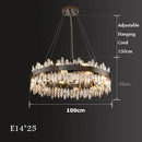 Axyaa Gold Black Crystal Chandelier Hanging Lamp for Elegant Indoor Lighting