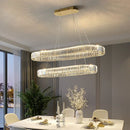 Axyaa Modern Crystal Chandelier: Luxury LED Pendant Light for Dining Room, Kitchen, and Villa