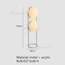 Axyaa Chrome Metal Ball LED Floor Lamp with White Acrylic Lampshade