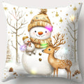 Axyaa Christmas LED Luminous Pillowcase with Snowman Santa Reindeer Pattern