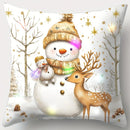Axyaa Christmas LED Luminous Pillowcase with Snowman Santa Reindeer Pattern