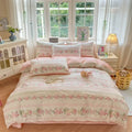 Axyaa Floral Printed Cotton Duvet Cover - Luxury Bedding with Zipper Closure