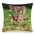 Axyaa Donkey Print Cushion Cover 45x45cm Cute Animals Linen Pillowcase for Home Decor