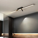 Axyaa Modern Black LED Chandeliers with Acrylic Strip for Indoor Living Dining Room Lighting