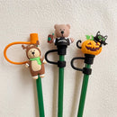 Axyaa Pumpkin Silicone Straw Cover for Starbucks Sippy Tumbler - Reusable & Dust Stopper