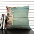 Axyaa Shell Print Cushion Cover for Living Room Sofa, 45x45cm