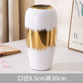 Axyaa Ceramic Geometric Vase Golden Pattern Jar Home Decor Ornament